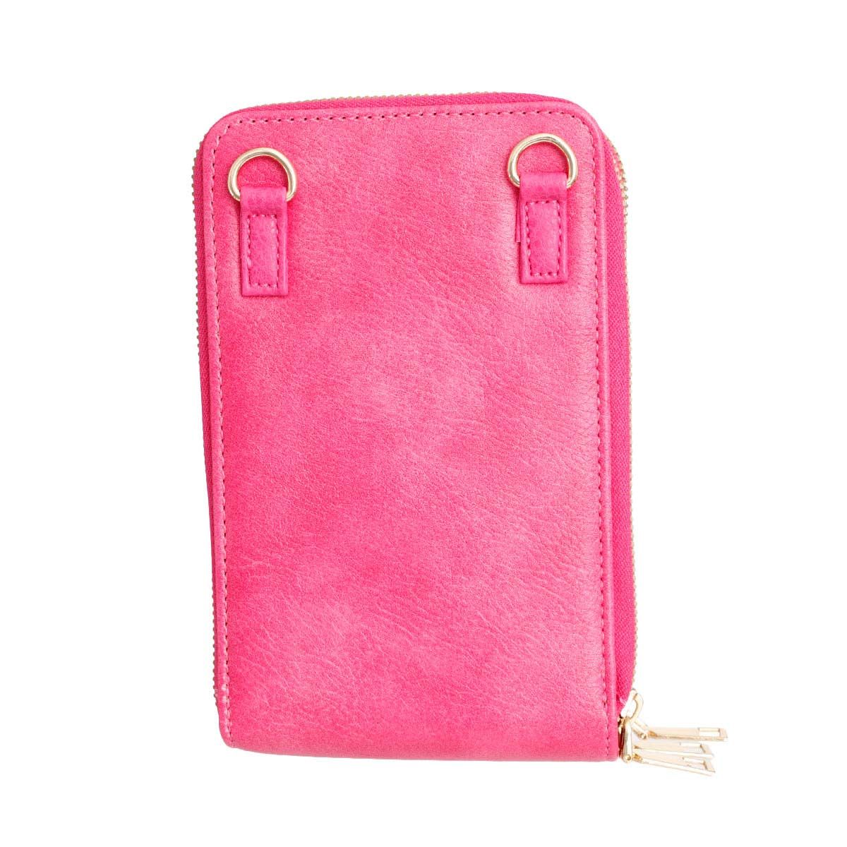 Fuchsia Triple Pocket Crossbody