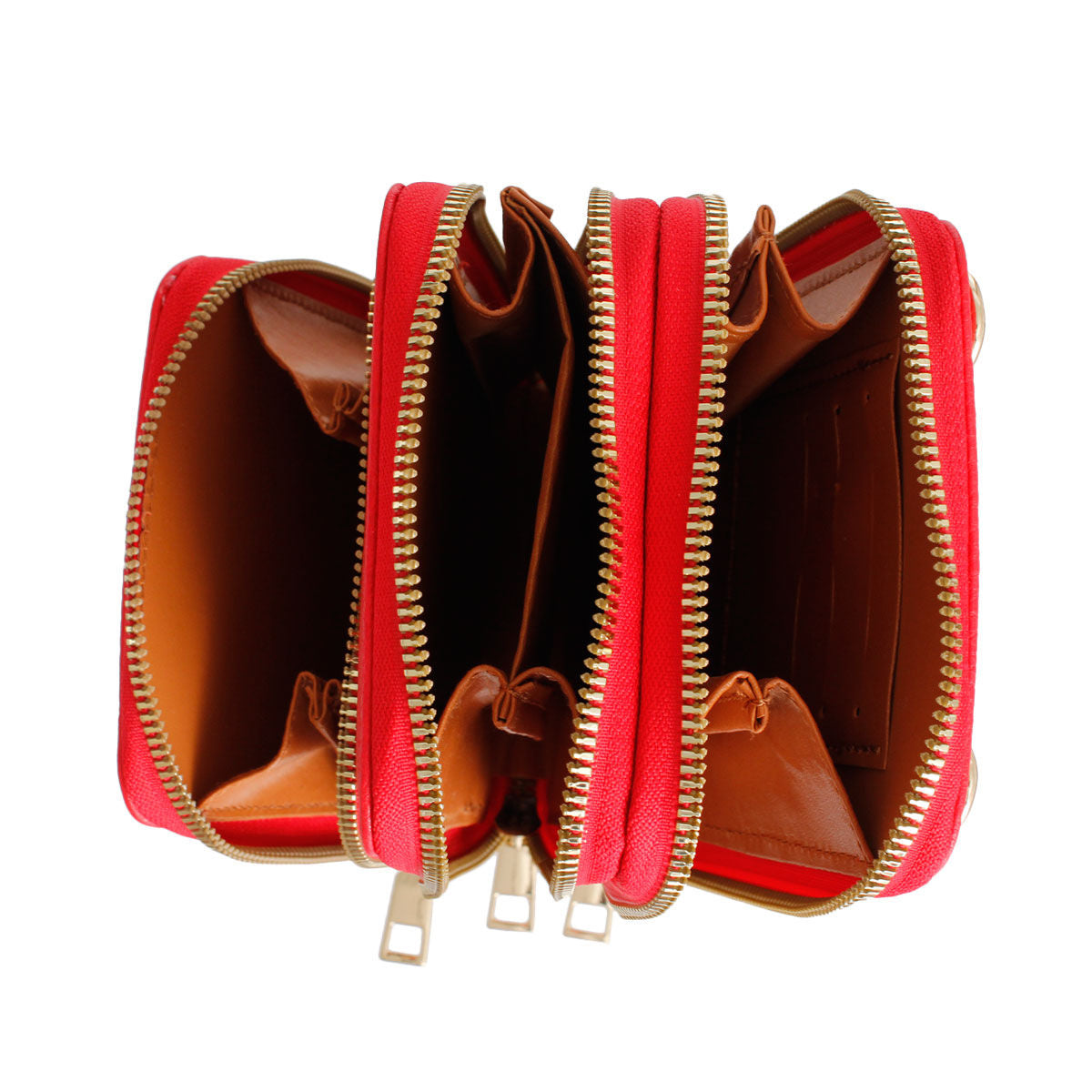 Red Triple Pocket Crossbody