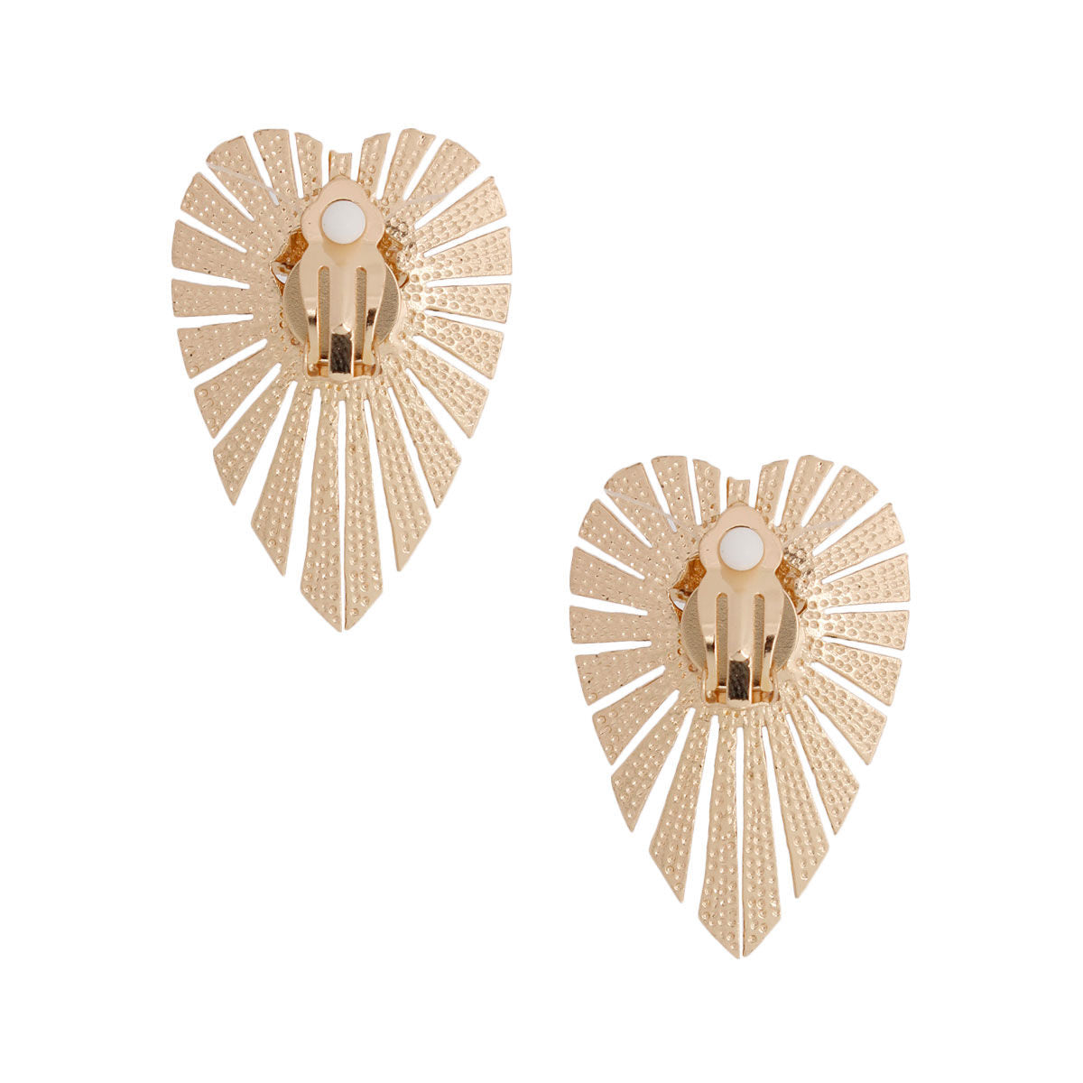 Gold Clipped Heart Clip Ons