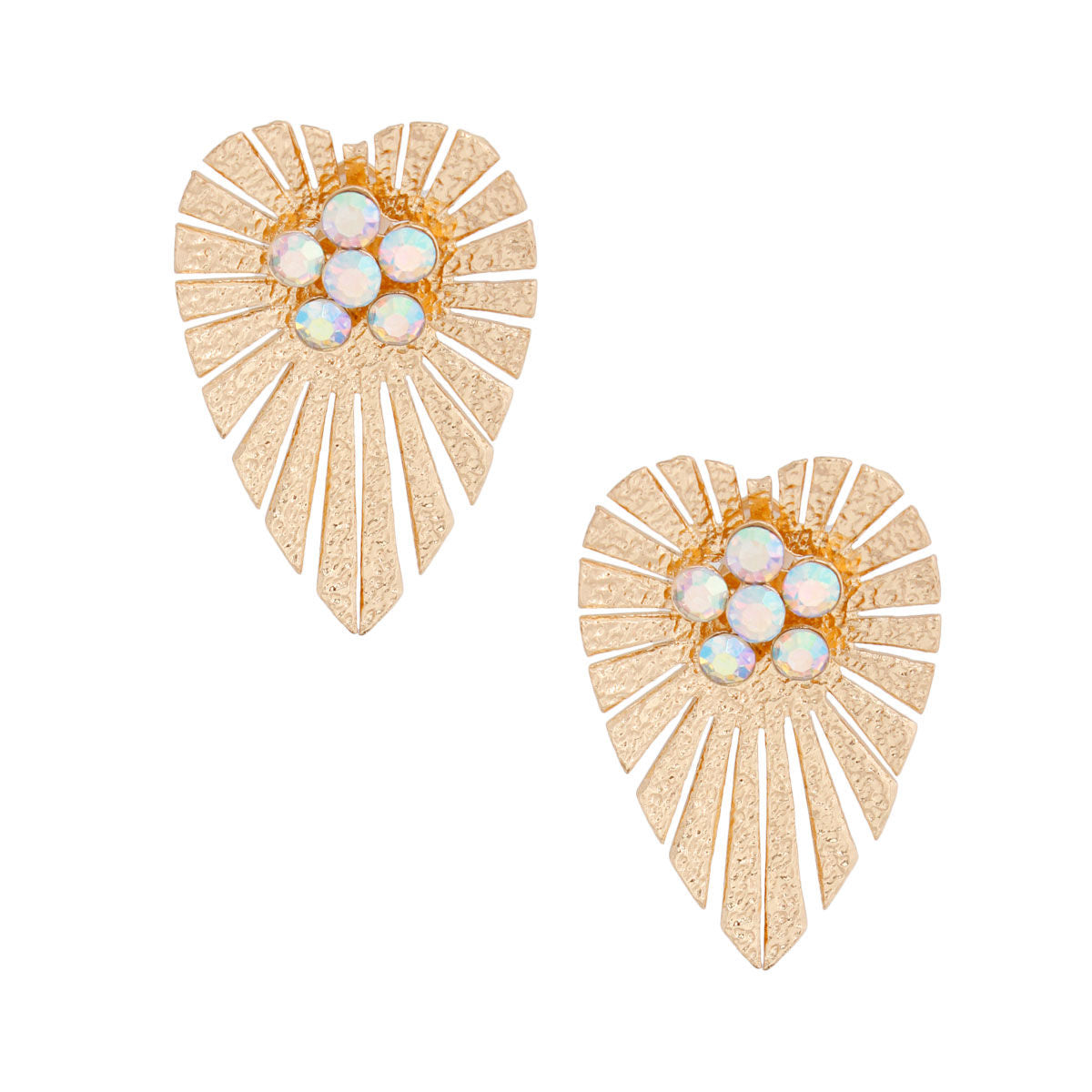 Gold Clipped Heart Clip Ons