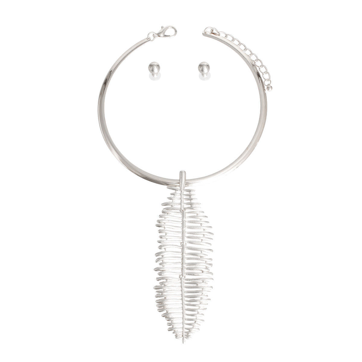 Silver Leaf Pendant Necklace