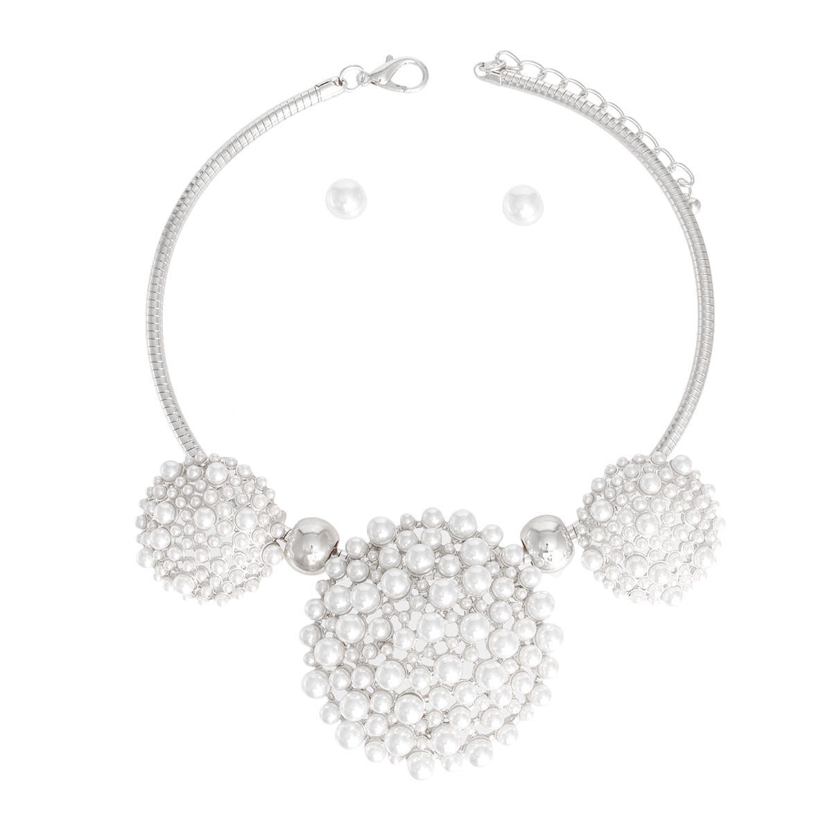 White Triple Dome Pendant Set