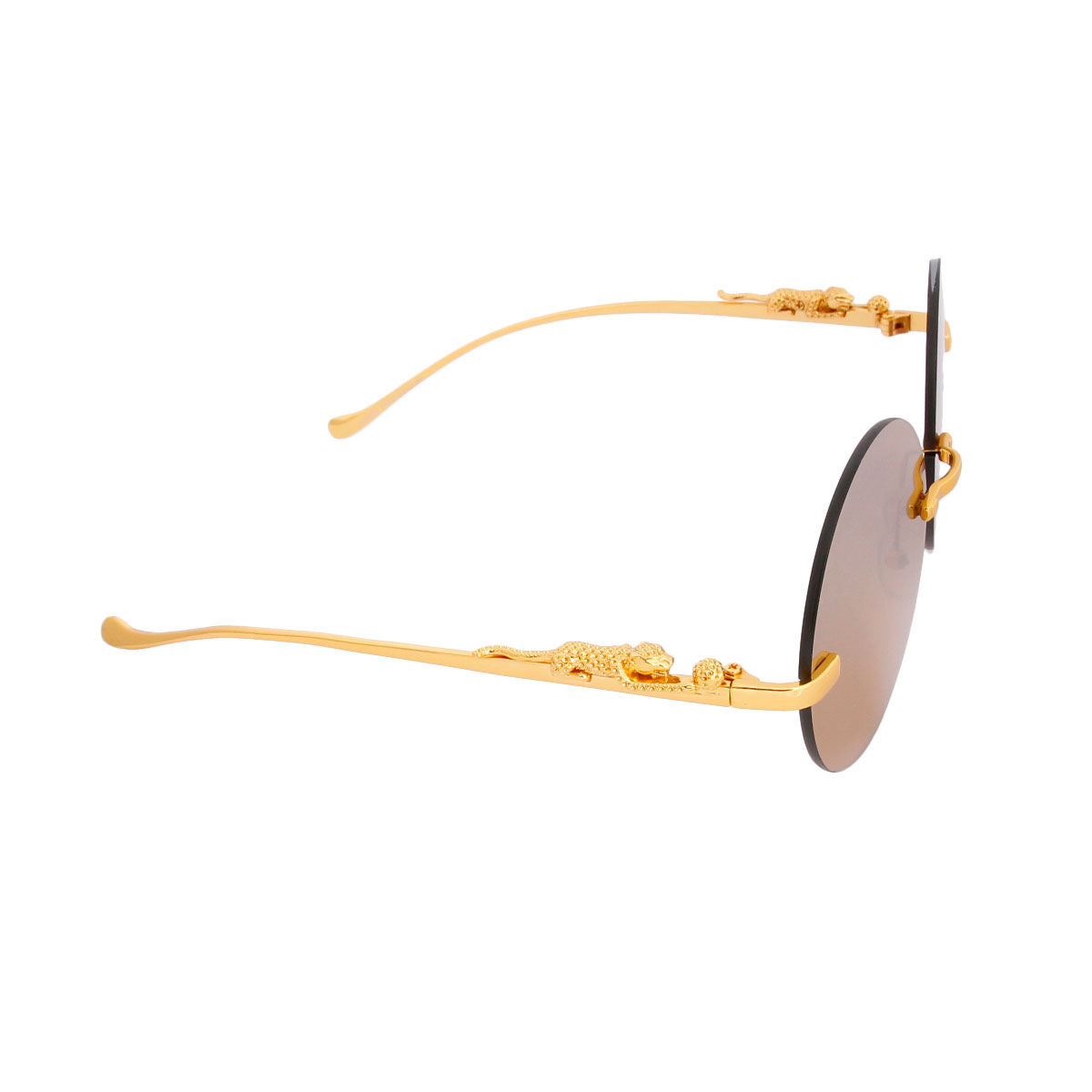 Round Brown Tiger Sunglasses