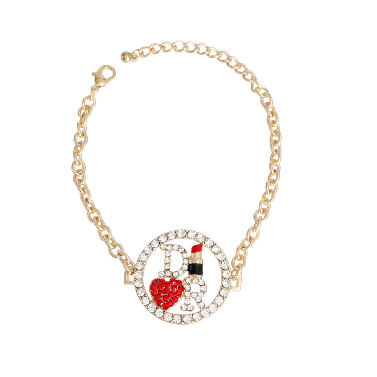 Round Gold D Chain Bracelet