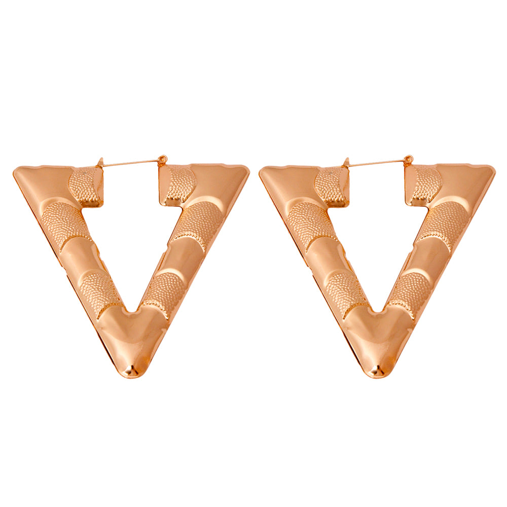 Large Gold Triangle Hoop Earrings