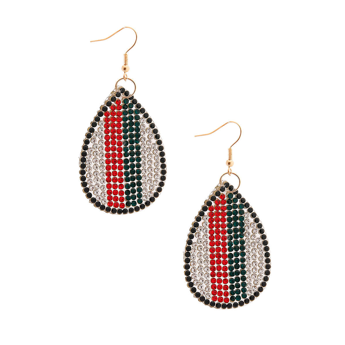 Red Green Two Sided Teardrop Earrings
