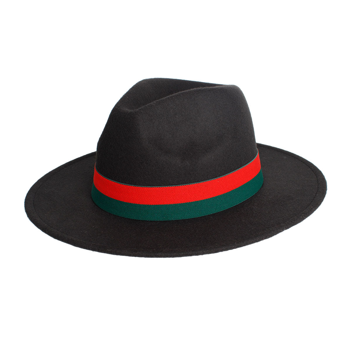 Black Felt Stripe Fedora