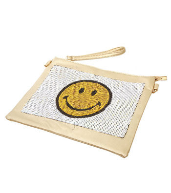 Gold Smile Sequin Clutch
