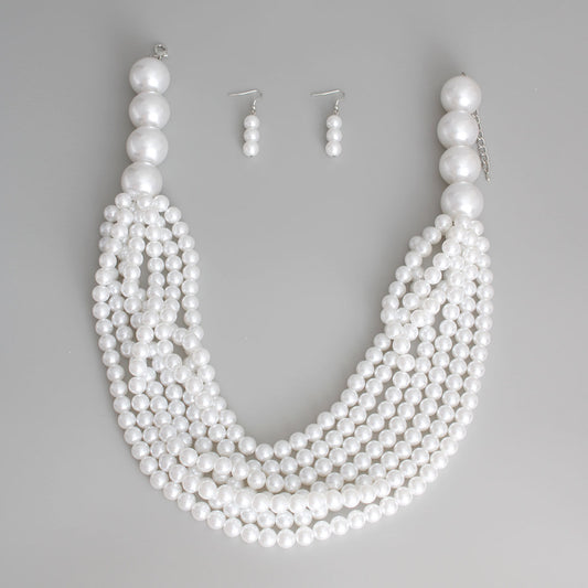 White Bubble Gum Pearl Necklace