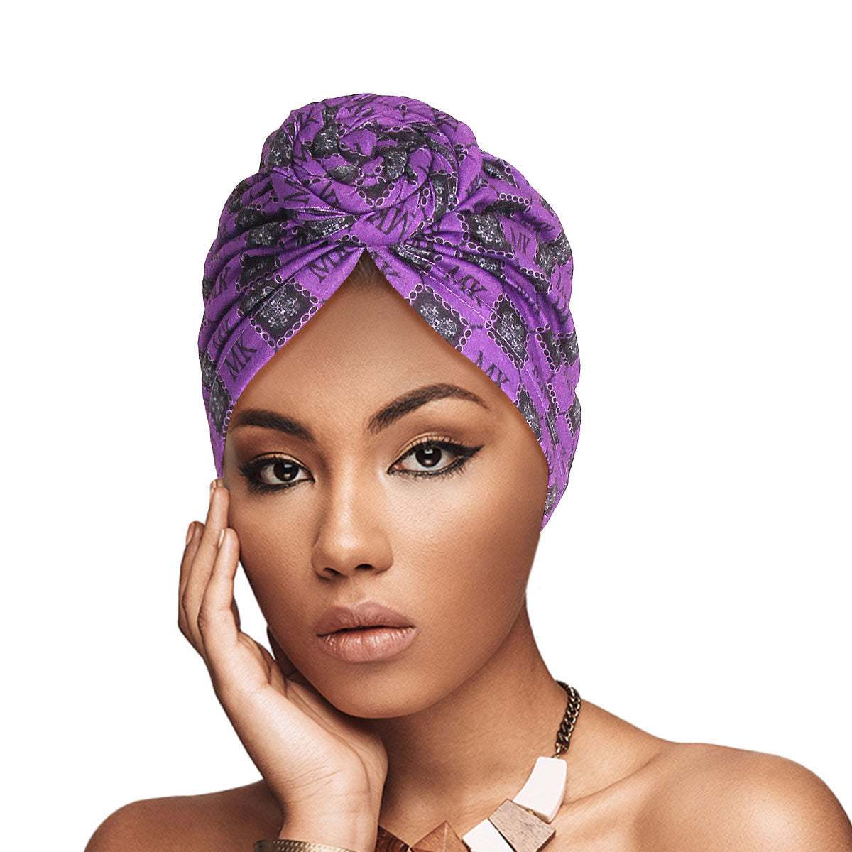 Purple MK Donut Knot Turban